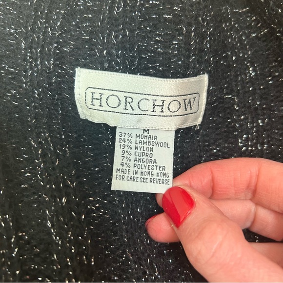 Horchow Black Sparkle Long Sleeve Knit Sweater - Picture 6 of 7